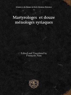 cover image of Martyrologes et douze ménologes syriaques